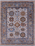 Grey Turkish Oushak Hand Knotted Wool Rug - 9' 1" X 11' 11" - Golden Nile