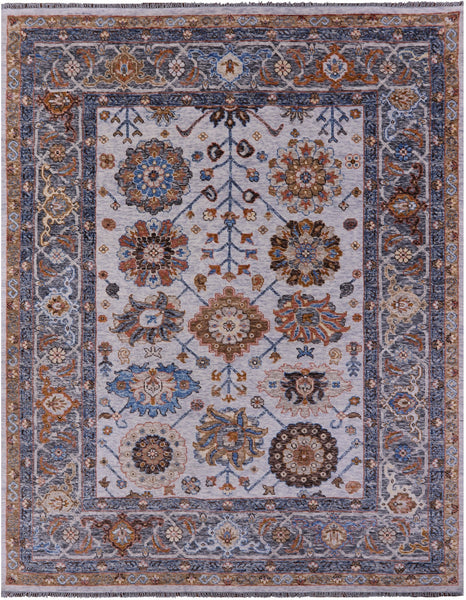 Grey Turkish Oushak Hand Knotted Wool Rug - 9' 1" X 11' 11" - Golden Nile