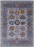 Light Blue Turkish Oushak Handmade Wool Rug - 9' 1" X 12' 2" - Golden Nile