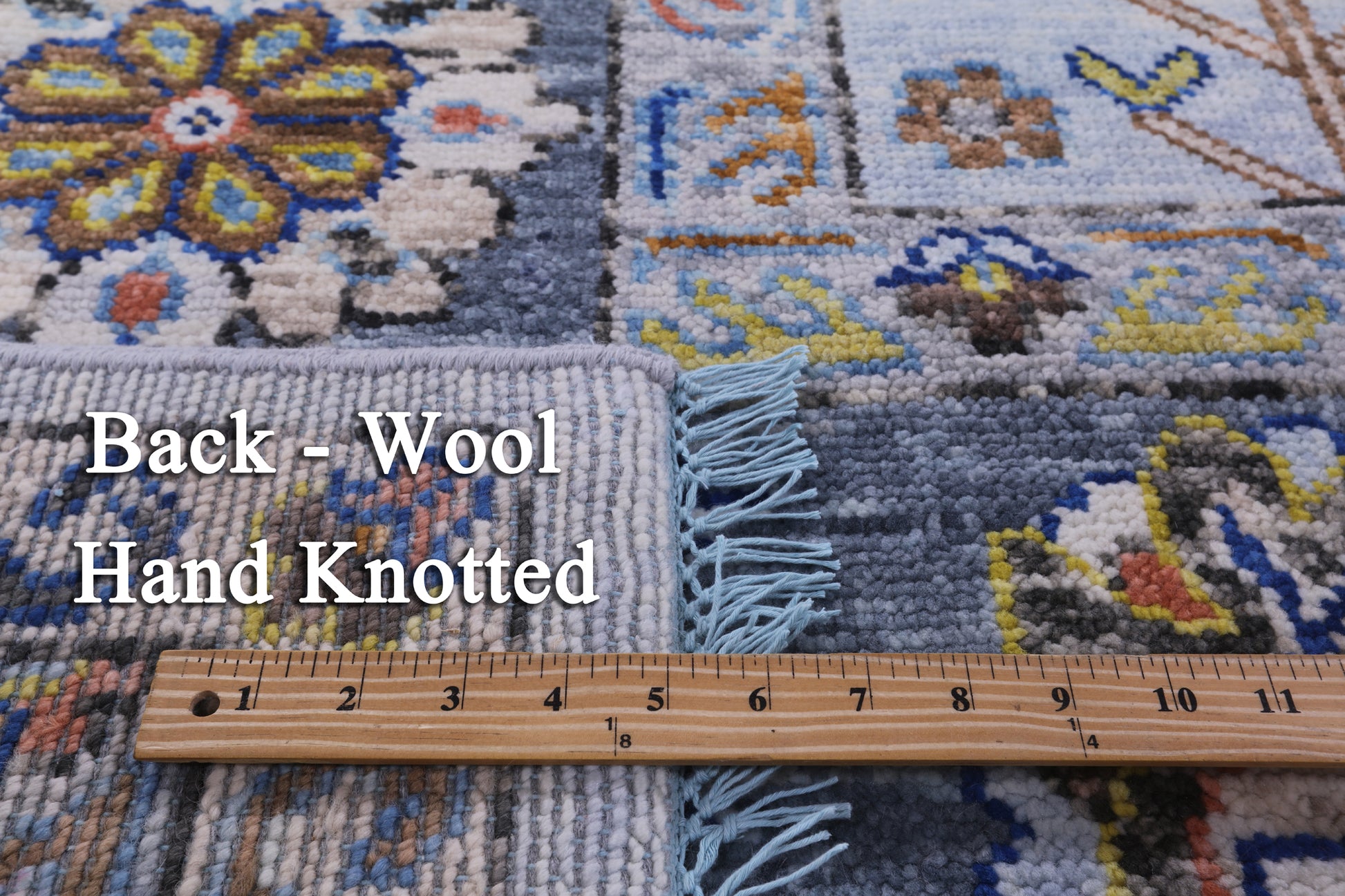 Light Blue Turkish Oushak Handmade Wool Rug - 9' 1" X 12' 2" - Golden Nile
