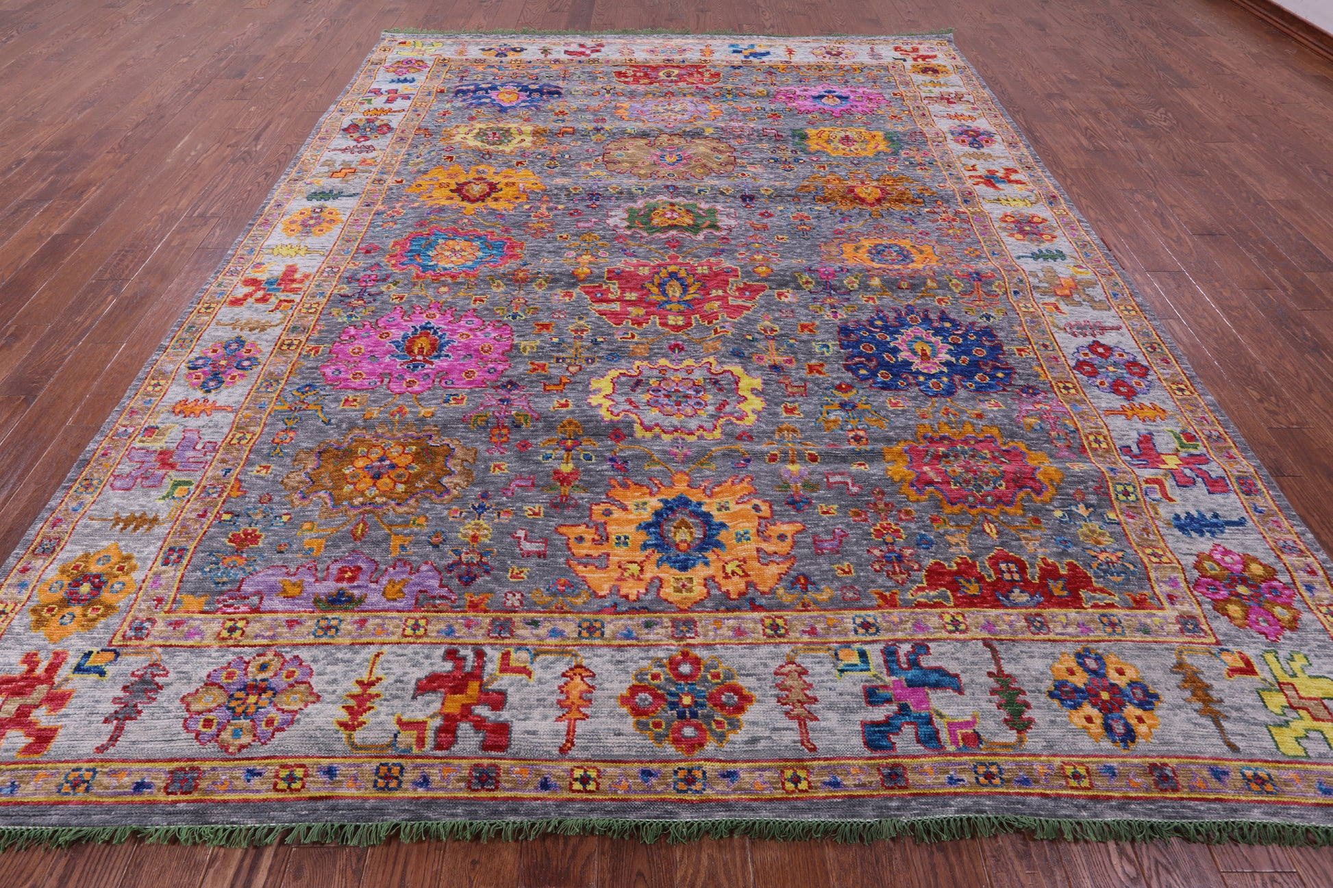 Grey Turkish Oushak Handmade Wool Rug - 9' 3" X 11' 11" - Golden Nile