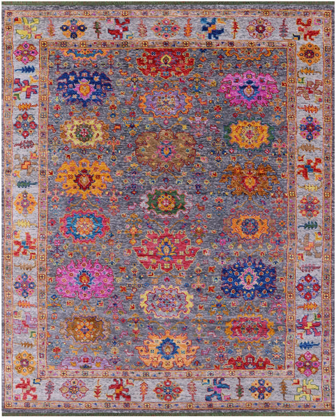 Grey Turkish Oushak Handmade Wool Rug - 9' 3" X 11' 11" - Golden Nile