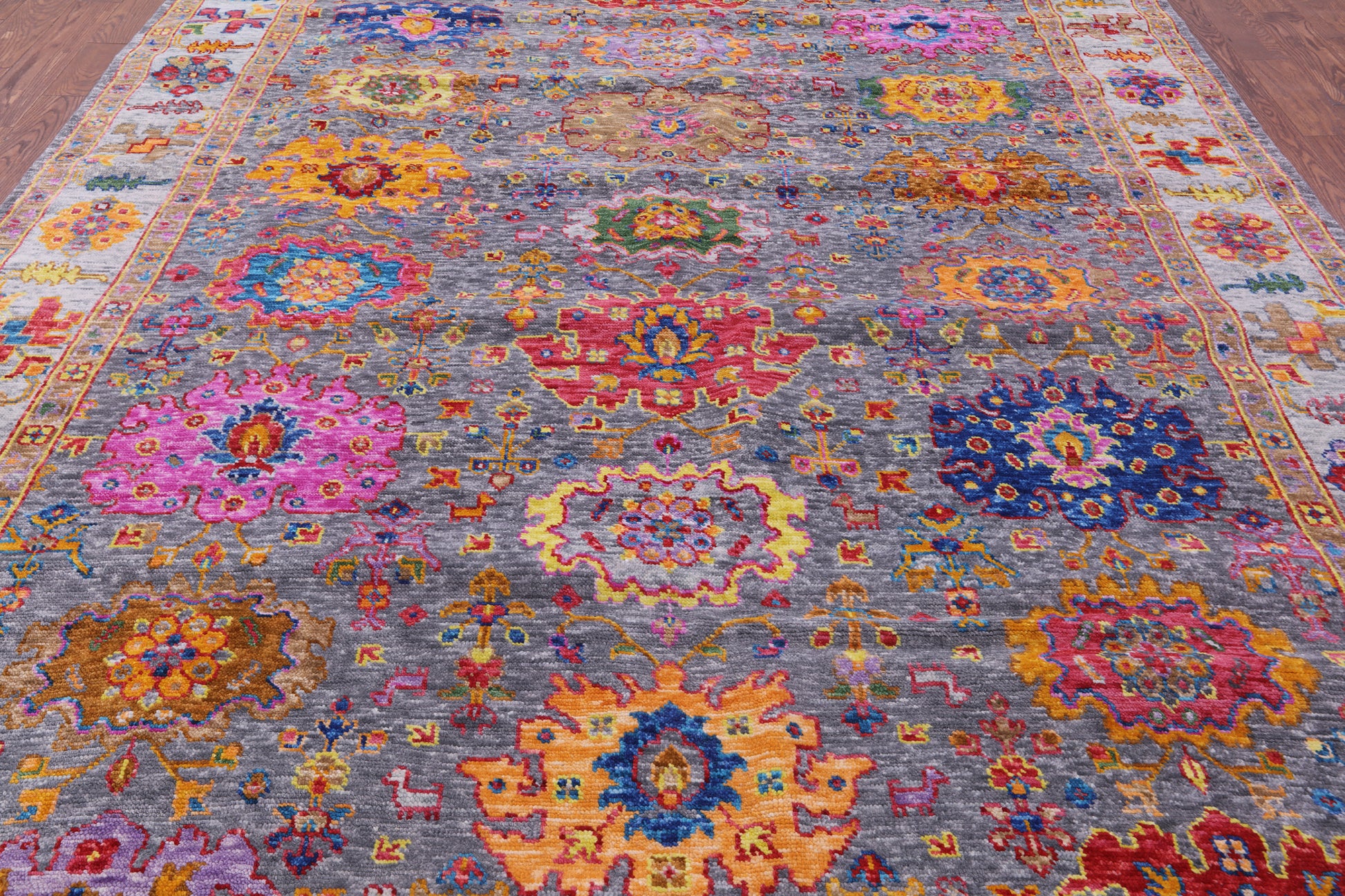 Grey Turkish Oushak Handmade Wool Rug - 9' 3" X 11' 11" - Golden Nile