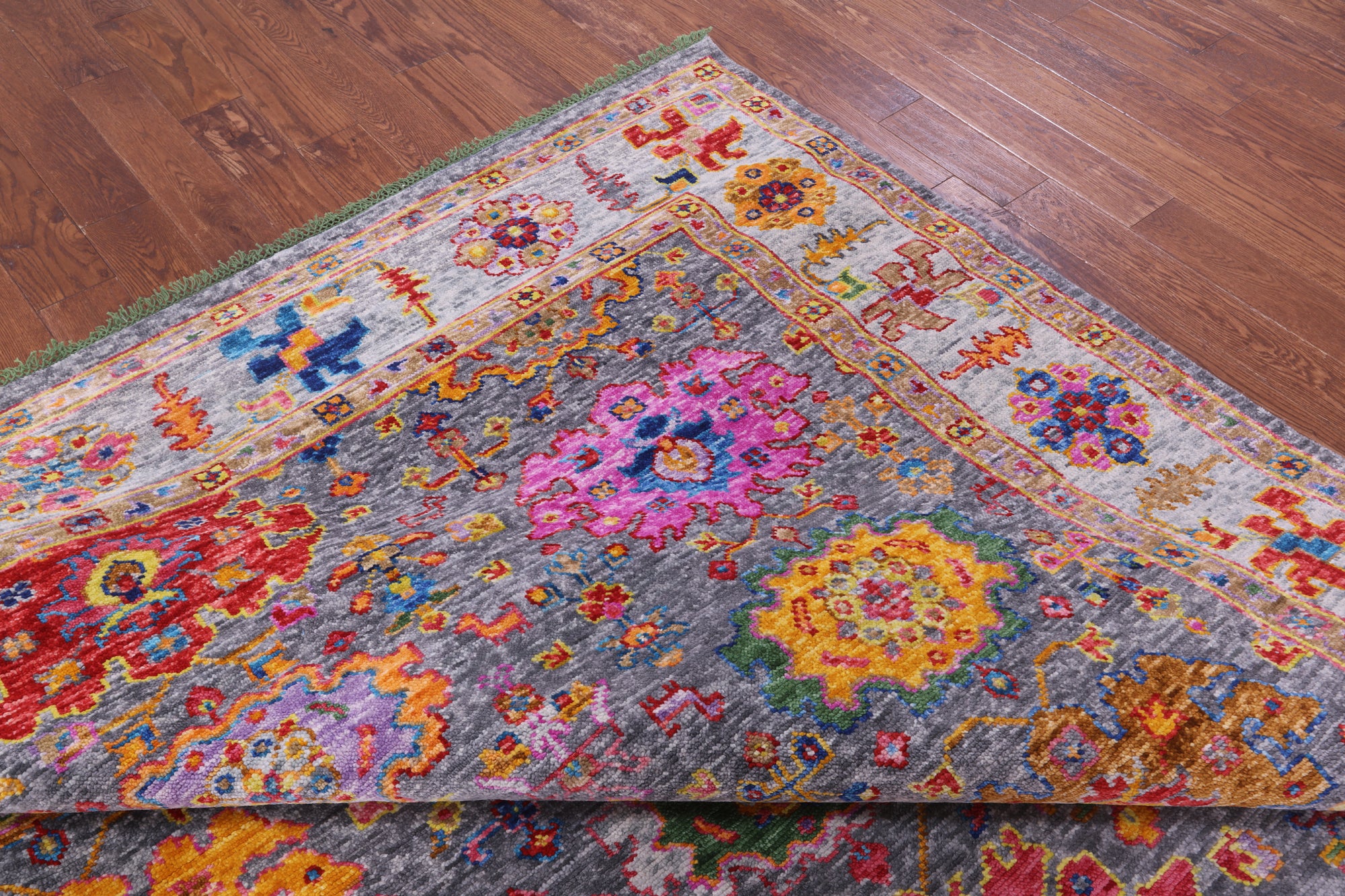 Grey Turkish Oushak Handmade Wool Rug - 9' 3" X 11' 11" - Golden Nile
