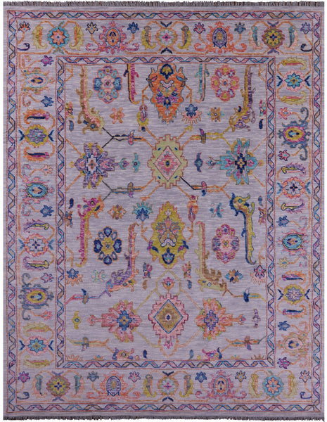Grey Turkish Oushak Hand Knotted Wool Rug - 9' 3" X 12' 0" - Golden Nile