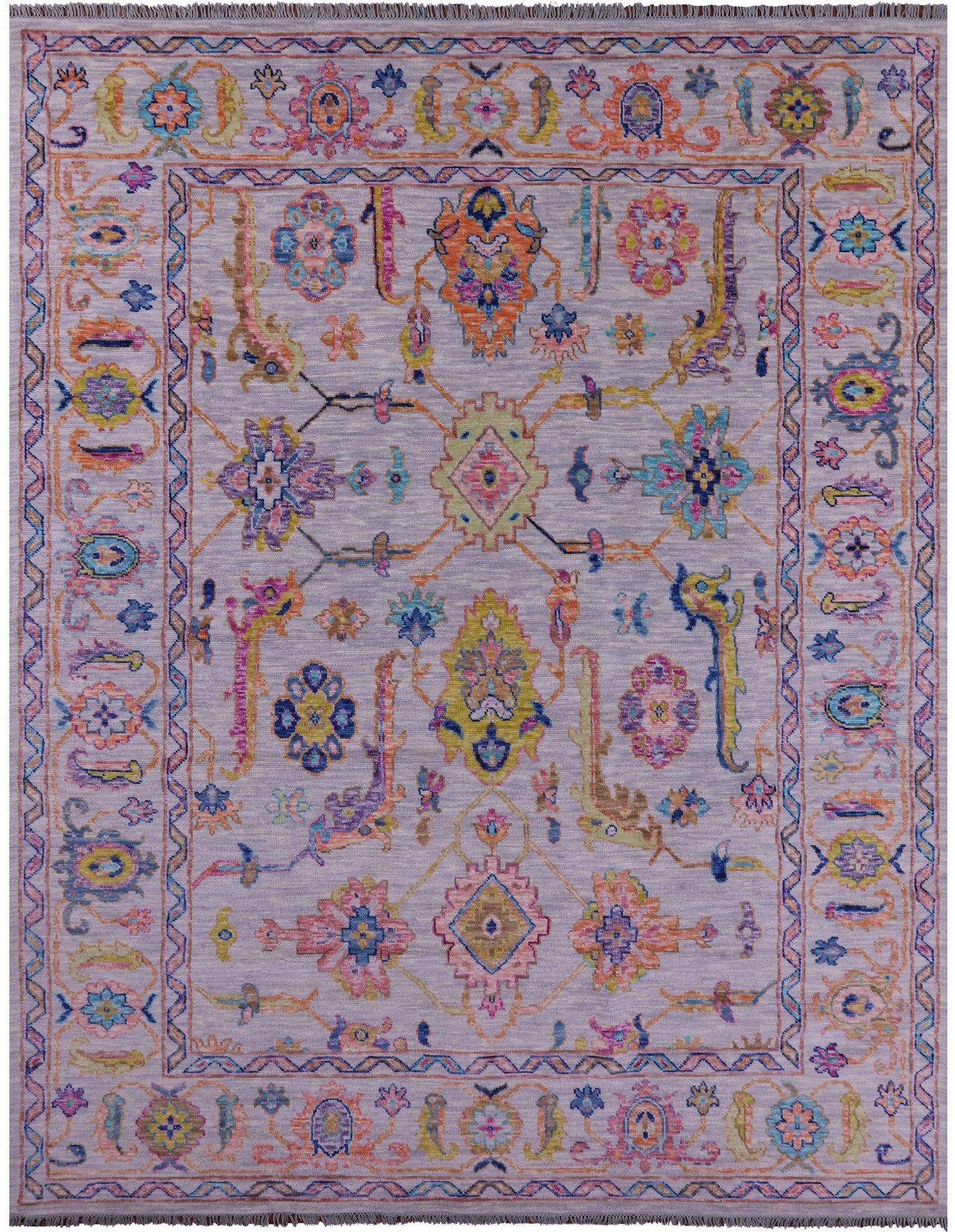 Grey Turkish Oushak Hand Knotted Wool Rug - 9' 3" X 12' 0" - Golden Nile