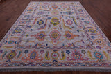 Grey Turkish Oushak Hand Knotted Wool Rug - 9' 3" X 12' 0" - Golden Nile