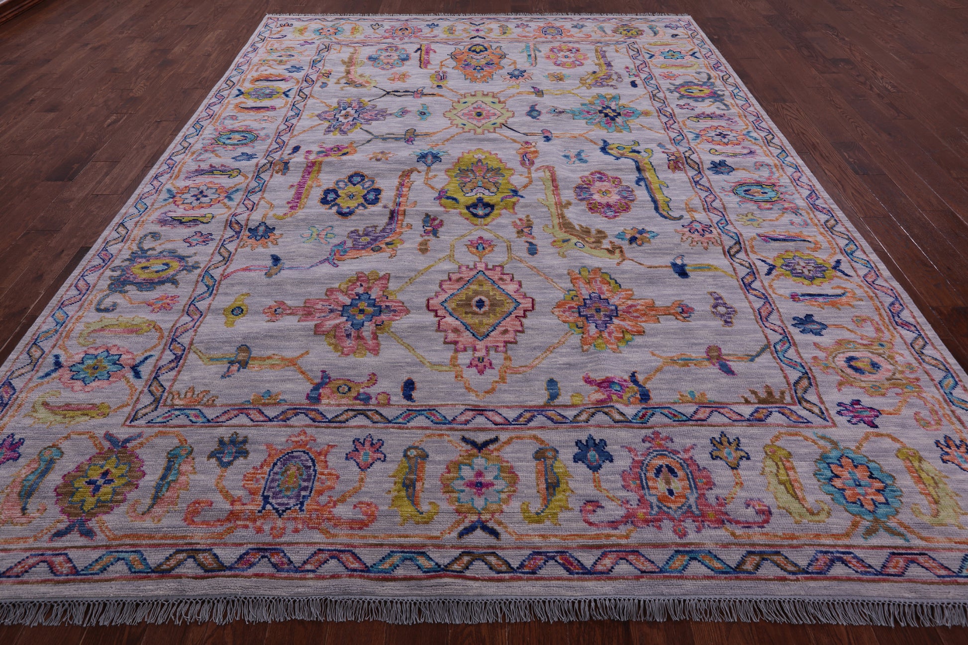 Grey Turkish Oushak Hand Knotted Wool Rug - 9' 3" X 12' 0" - Golden Nile