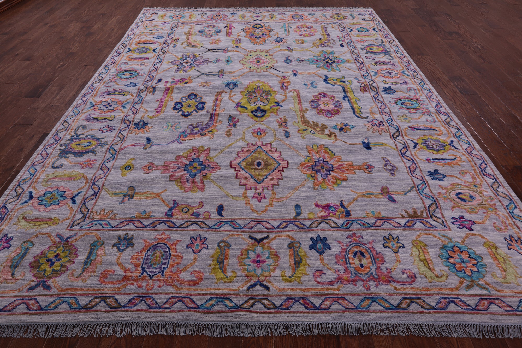 Grey Turkish Oushak Hand Knotted Wool Rug - 9' 3" X 12' 0" - Golden Nile