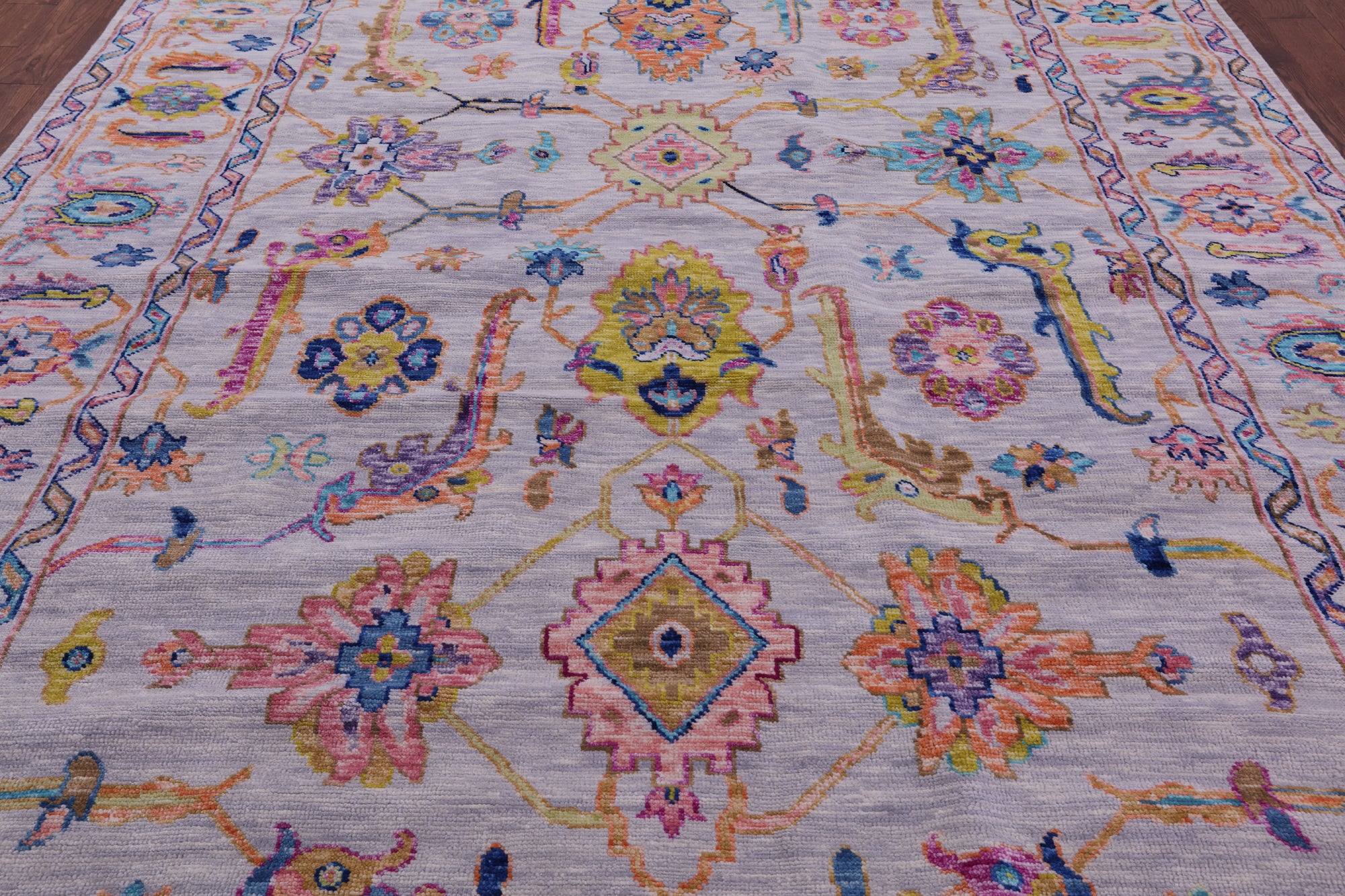 Grey Turkish Oushak Hand Knotted Wool Rug - 9' 3" X 12' 0" - Golden Nile