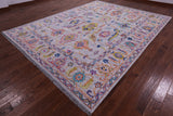 Grey Turkish Oushak Hand Knotted Wool Rug - 9' 3" X 12' 0" - Golden Nile