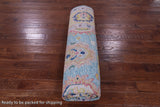 Blue Turkish Oushak Handmade Wool Rug - 9' 1" X 11' 11" - Golden Nile