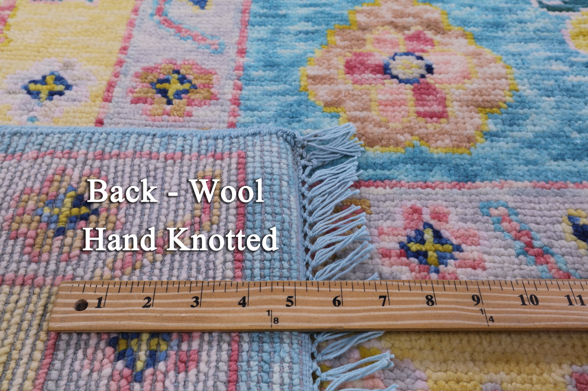 Blue Turkish Oushak Handmade Wool Rug - 9' 1" X 11' 11" - Golden Nile