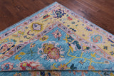 Blue Turkish Oushak Handmade Wool Rug - 9' 1" X 11' 11" - Golden Nile