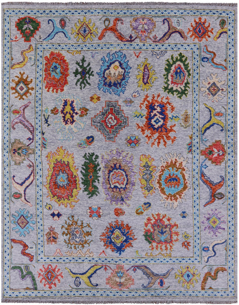 Grey Turkish Oushak Hand Knotted Wool Rug - 9' 3" X 11' 11" - Golden Nile