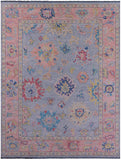 Blue Turkish Oushak Hand Knotted Wool Rug - 9' 3" X 12' 2" - Golden Nile