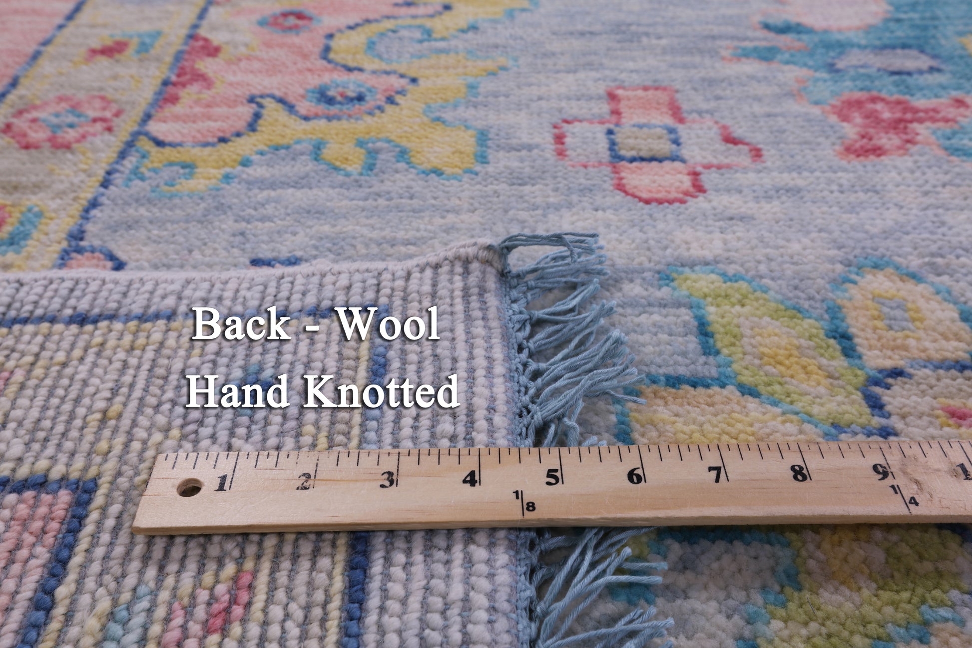 Blue Turkish Oushak Hand Knotted Wool Rug - 9' 3" X 12' 2" - Golden Nile