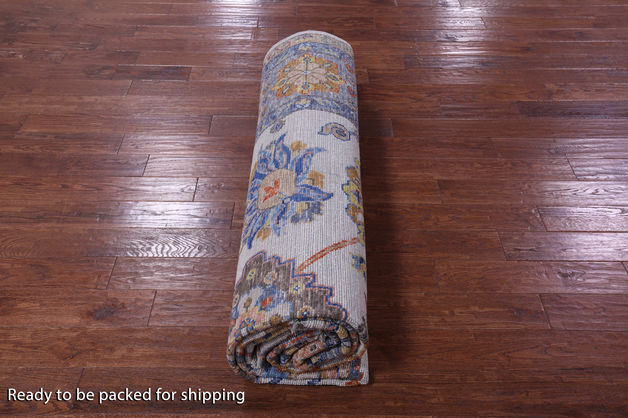 Blue Turkish Oushak Hand Knotted Wool Rug - 9' 1" X 12' 4" - Golden Nile