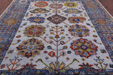 Blue Turkish Oushak Hand Knotted Wool Rug - 9' 1" X 12' 4" - Golden Nile