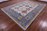 Blue Turkish Oushak Hand Knotted Wool Rug - 9' 1" X 12' 4" - Golden Nile