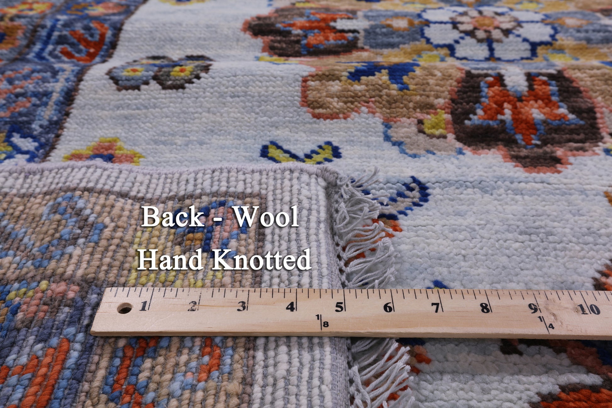 Blue Turkish Oushak Hand Knotted Wool Rug - 9' 1" X 12' 4" - Golden Nile