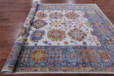 Blue Turkish Oushak Hand Knotted Wool Rug - 9' 1" X 12' 4" - Golden Nile