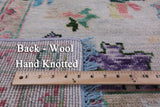 Light Blue Turkish Oushak Hand Knotted Wool Rug - 8' 0" X 9' 11" - Golden Nile