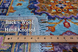 Blue Turkish Oushak Handmade Wool Rug - 8' 2" X 9' 6" - Golden Nile
