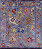 Grey Turkish Oushak Hand Knotted Wool Rug - 8' 3" X 9' 7" - Golden Nile