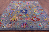 Grey Turkish Oushak Hand Knotted Wool Rug - 8' 3" X 9' 7" - Golden Nile