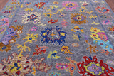 Grey Turkish Oushak Hand Knotted Wool Rug - 8' 3" X 9' 7" - Golden Nile