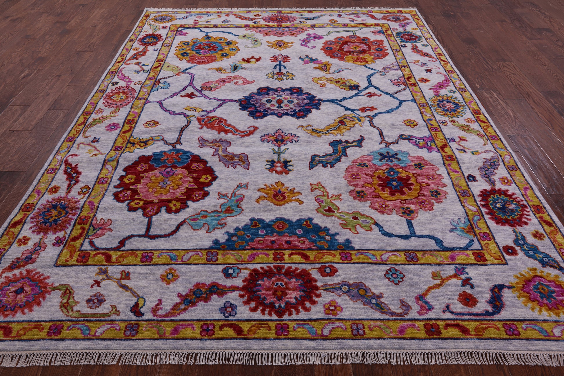 Grey Turkish Oushak Handmade Wool Rug - 8' 0" X 10' 0" - Golden Nile
