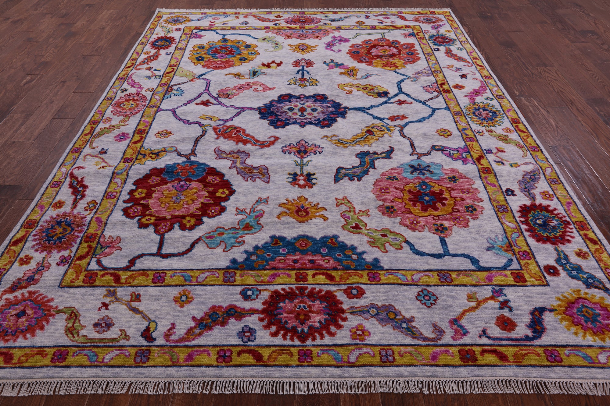 Grey Turkish Oushak Handmade Wool Rug - 8' 0" X 10' 0" - Golden Nile