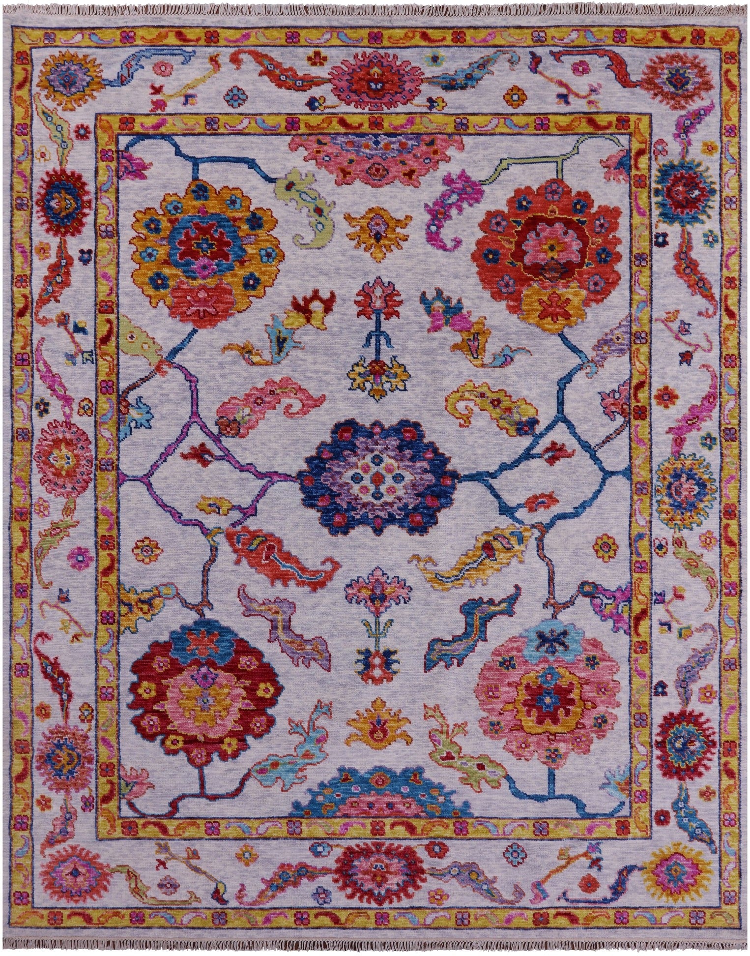 Grey Turkish Oushak Handmade Wool Rug - 8' 0" X 10' 0" - Golden Nile