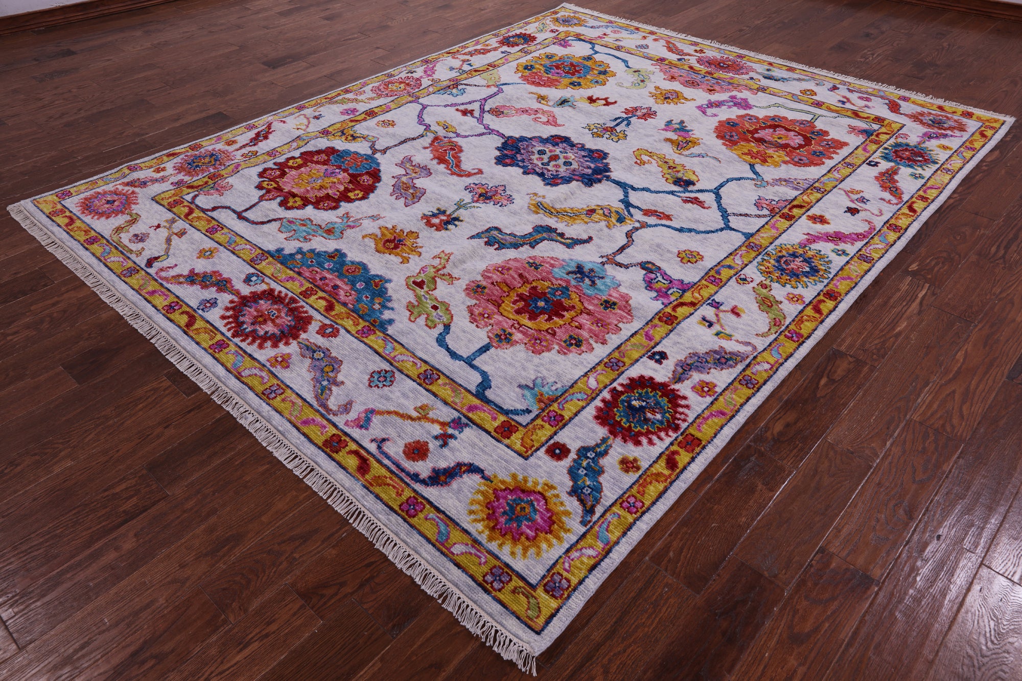 Grey Turkish Oushak Handmade Wool Rug - 8' 0" X 10' 0" - Golden Nile