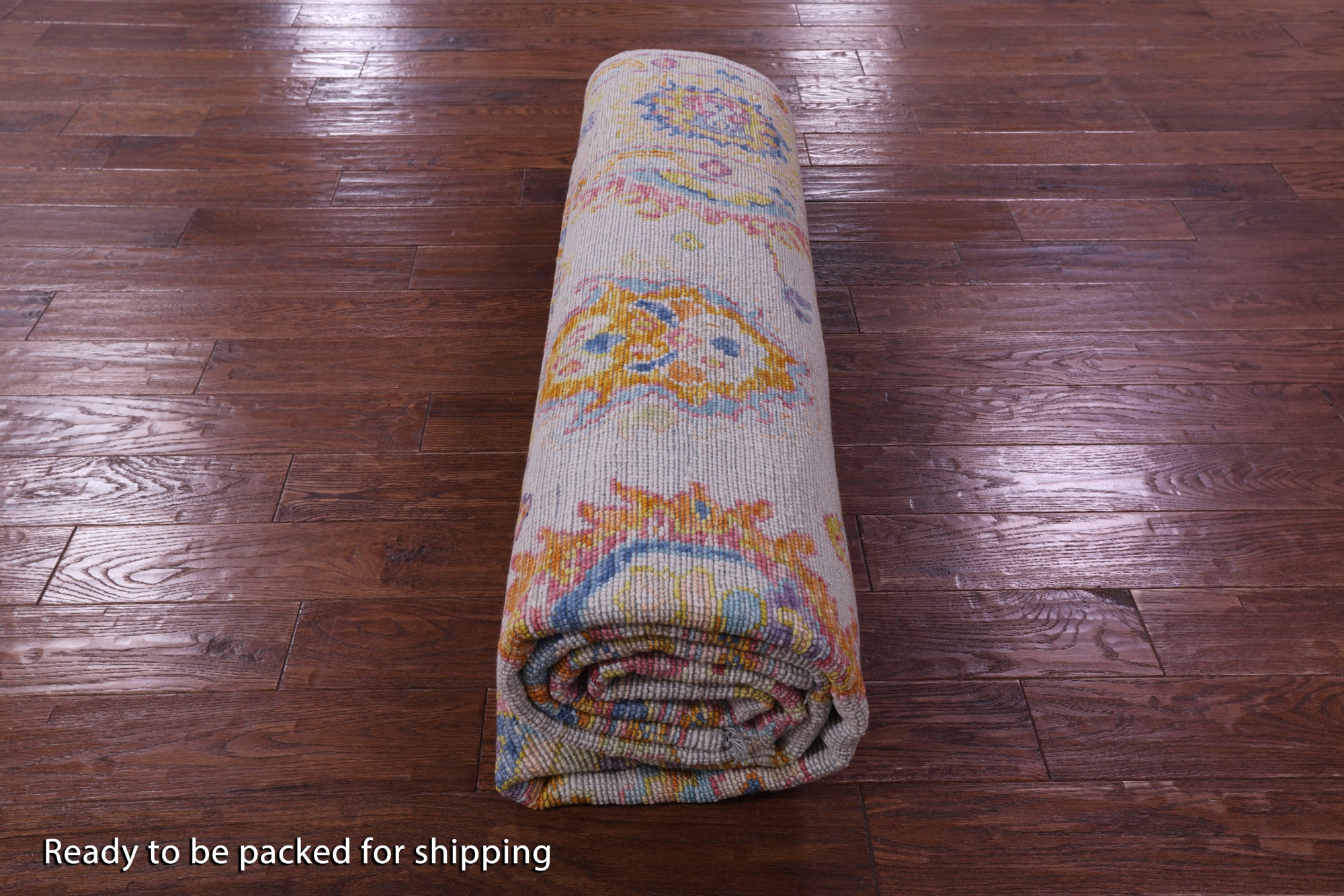 Ivory Turkish Oushak Hand Knotted Wool Rug - 8' 2" X 10' 0" - Golden Nile