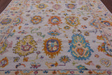Ivory Turkish Oushak Hand Knotted Wool Rug - 8' 2" X 10' 0" - Golden Nile