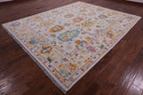Ivory Turkish Oushak Hand Knotted Wool Rug - 8' 2" X 10' 0" - Golden Nile