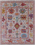 Ivory Turkish Oushak Hand Knotted Wool Rug - 8' 2" X 10' 2" - Golden Nile