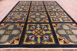 William Morris Stained Glass Design Handmade Wool Rug - 10' 5" X 13' 4" - Golden Nile