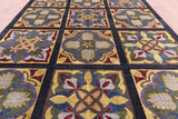 William Morris Stained Glass Design Handmade Wool Rug - 10' 5" X 13' 4" - Golden Nile