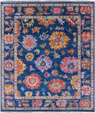 Blue Turkish Oushak Handmade Wool Rug - 8' 2" X 9' 11" - Golden Nile