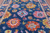 Blue Turkish Oushak Handmade Wool Rug - 8' 2" X 9' 11" - Golden Nile