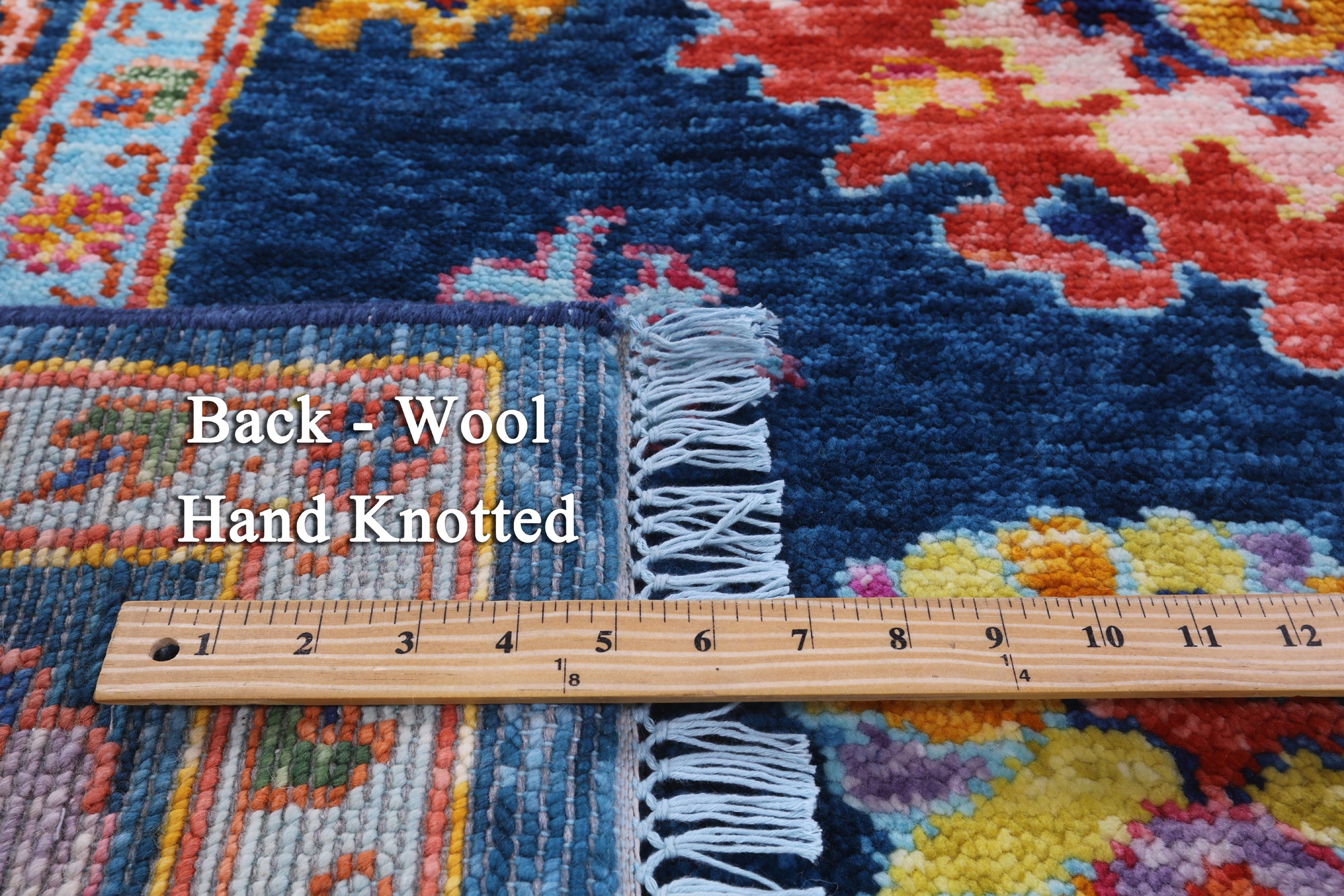 Blue Turkish Oushak Handmade Wool Rug - 8' 2" X 9' 11" - Golden Nile