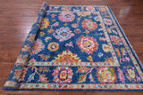 Blue Turkish Oushak Handmade Wool Rug - 8' 2" X 9' 11" - Golden Nile