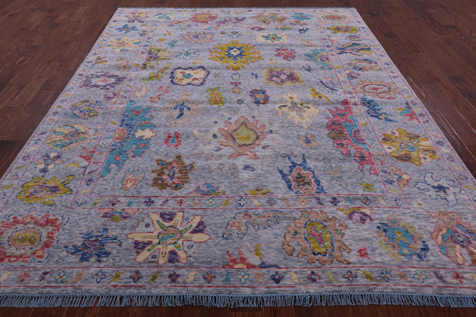 Grey Turkish Oushak Hand Knotted Wool Rug - 8' 4" X 10' 0" - Golden Nile