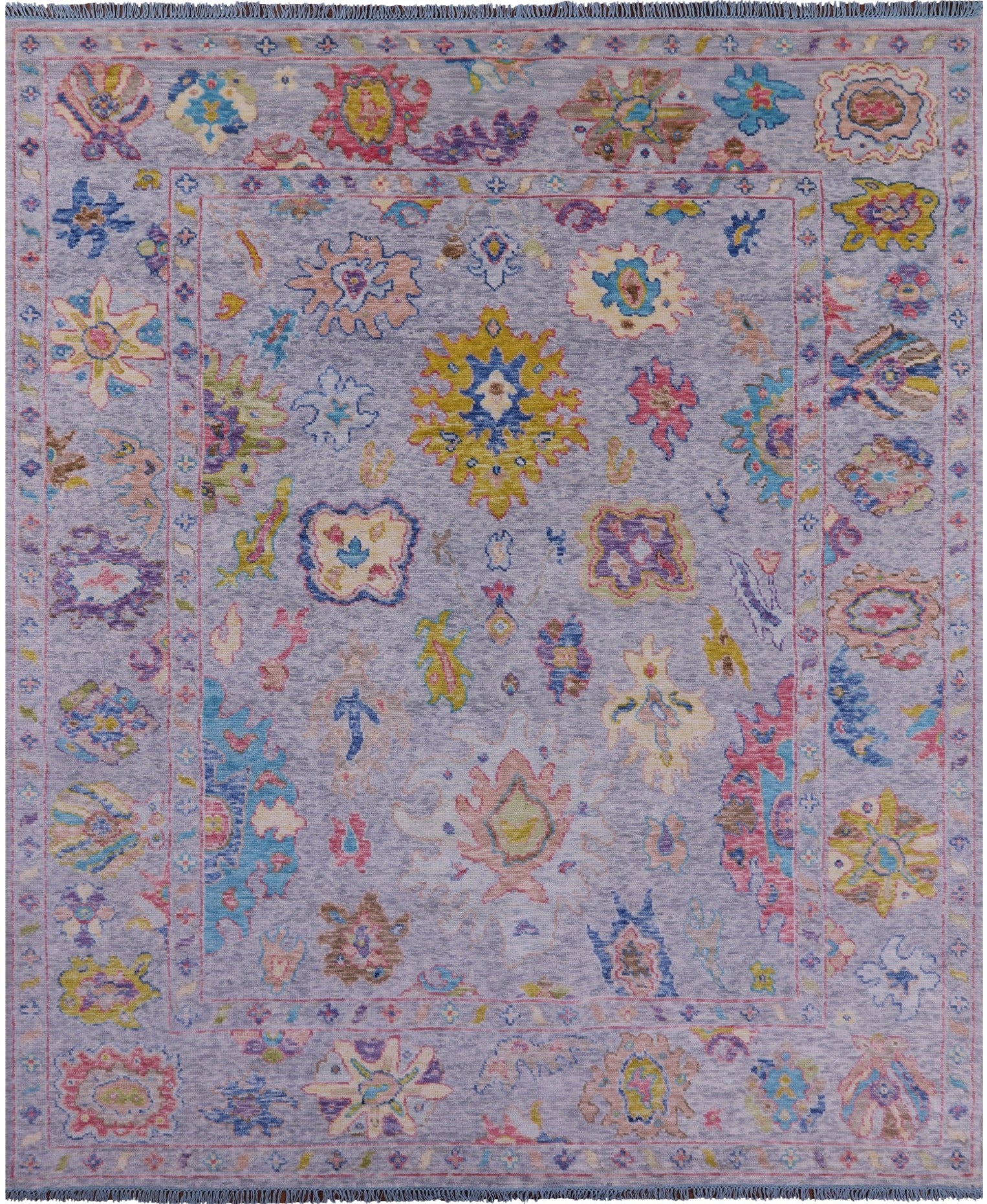 Grey Turkish Oushak Hand Knotted Wool Rug - 8' 4" X 10' 0" - Golden Nile