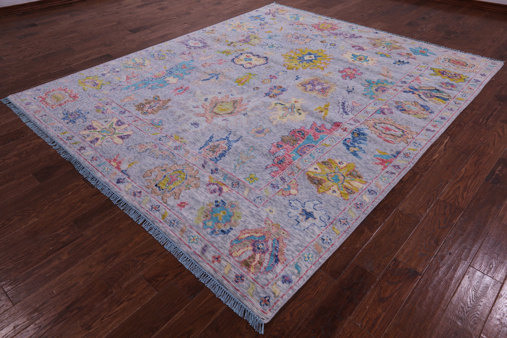 Grey Turkish Oushak Hand Knotted Wool Rug - 8' 4" X 10' 0" - Golden Nile