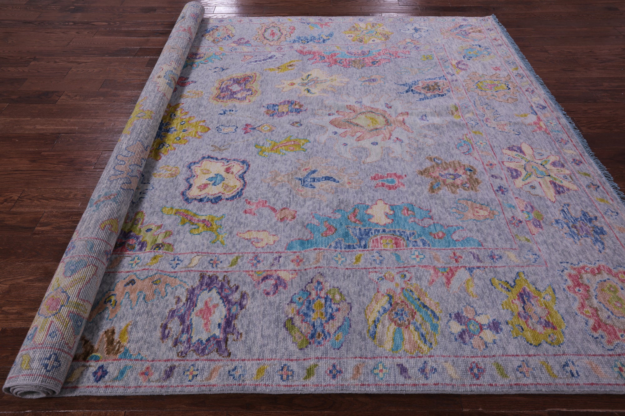 Grey Turkish Oushak Hand Knotted Wool Rug - 8' 4" X 10' 0" - Golden Nile