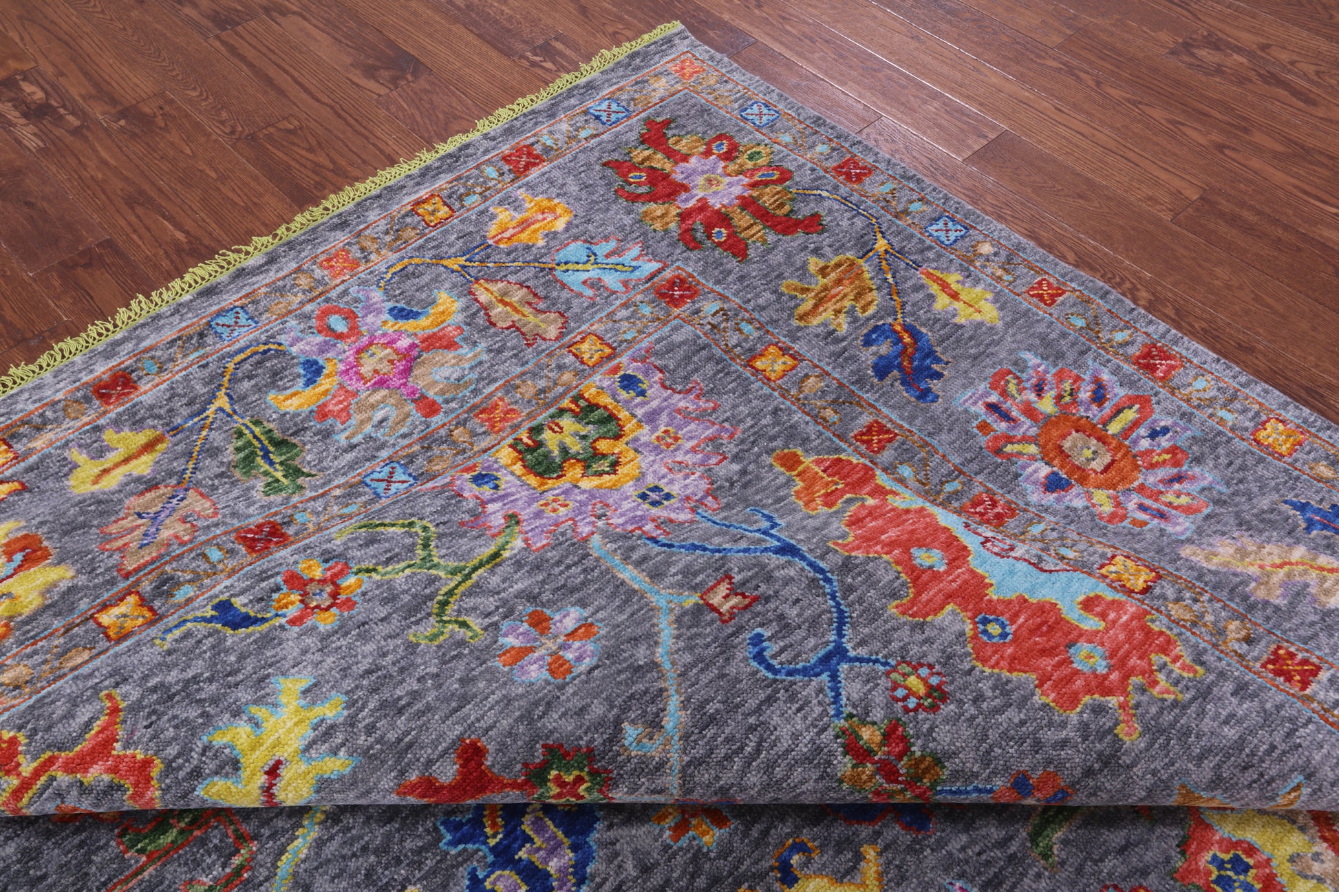 Grey Square Turkish Oushak Hand Knotted Wool Rug - 10' 1" X 10' 2" - Golden Nile